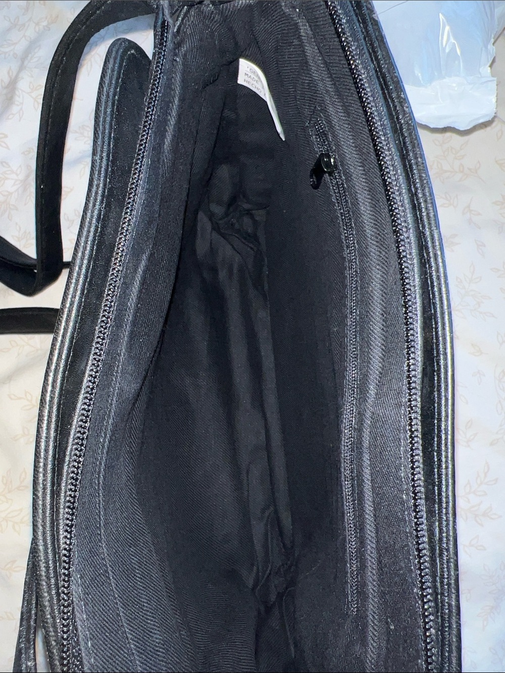Elegant Black Leather Satchel with Gold Accent - Picture 9 of 16